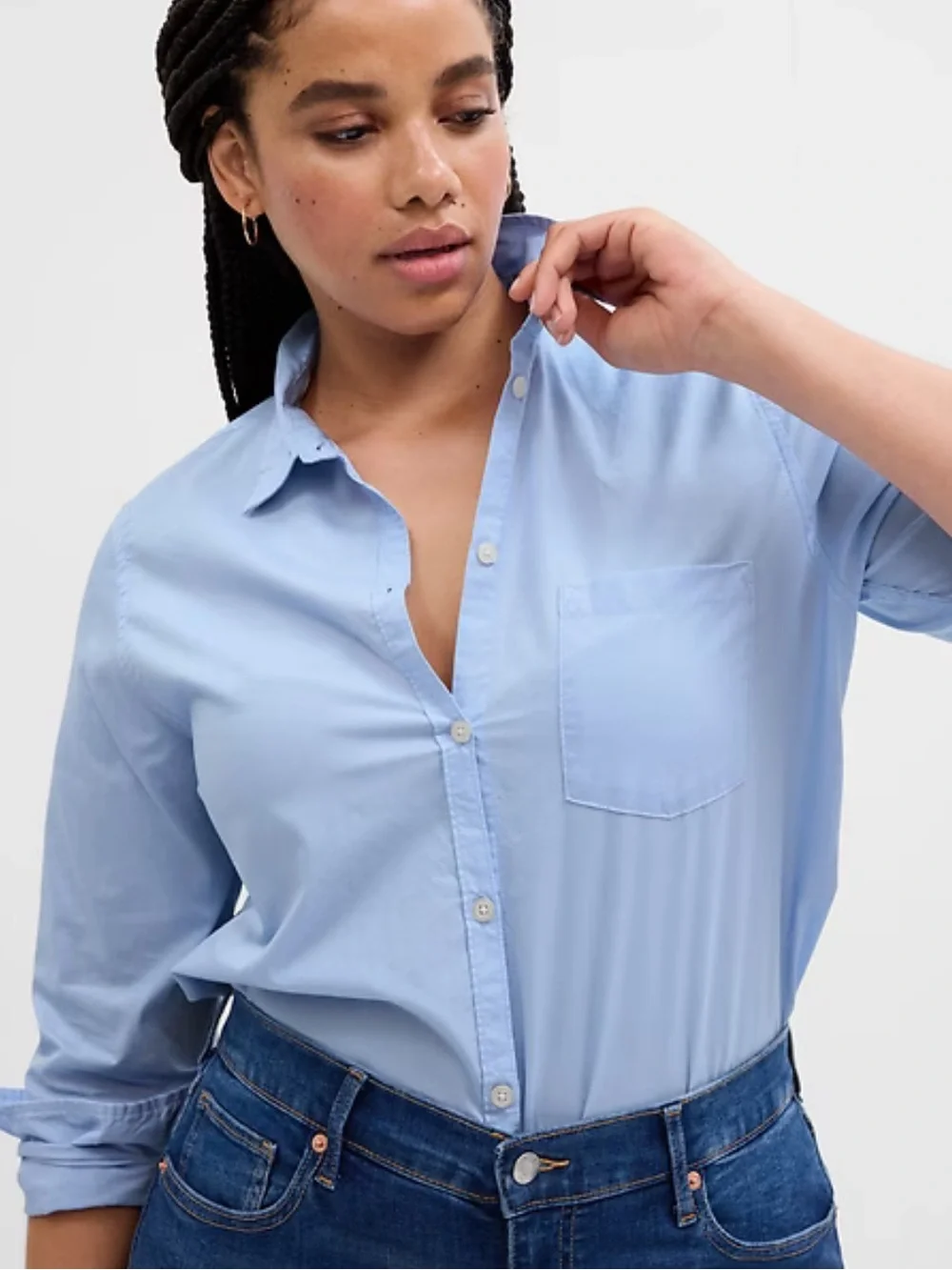 Gap Classic Cotton Shirt in Blue Crystal - Picture 4 of 6